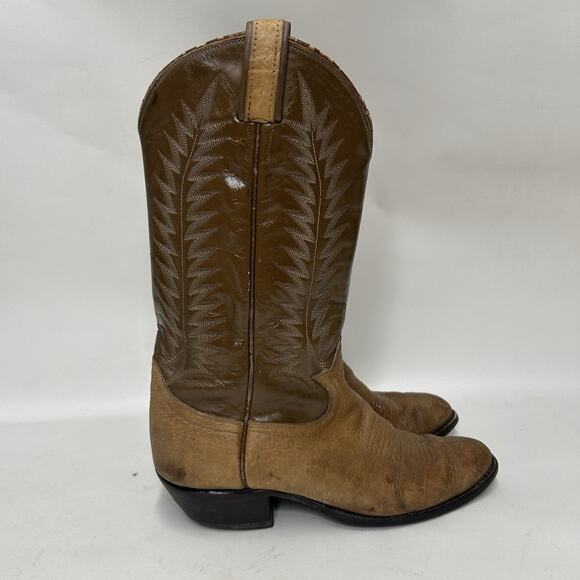 Vintage Tony Lama Two-Tone Cowboy Boots Gold Label main image 6